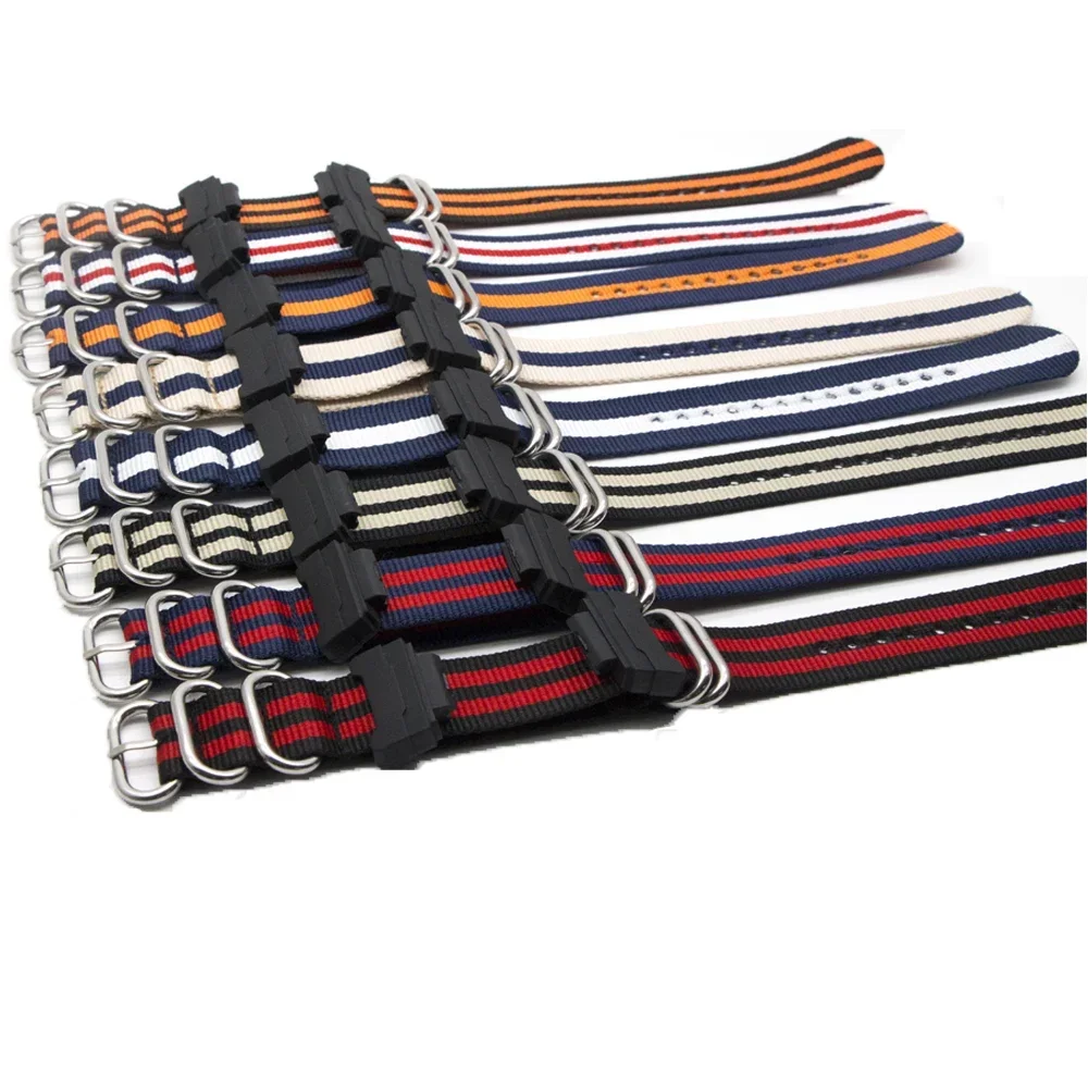 Nato Strap Nylon - カシオ Gショック用 ナイロンバンド アウトドアスポーツストラップ ブラックリングバックル 22mm