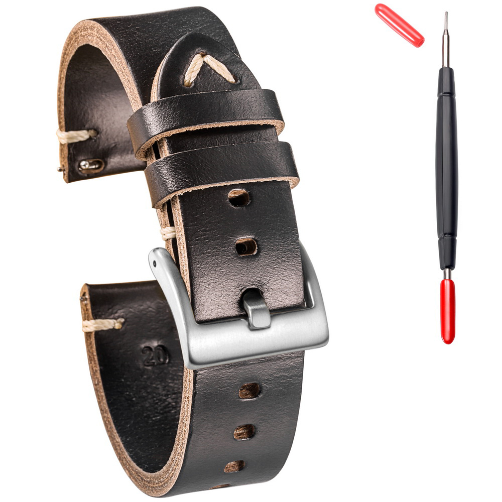 Suede Strap Watch - Hemsut 革時計バンドクイックリリース男性女性ホーウィン Chromexcel 手作り時計ストラップソフトヴィンテージ 19 20