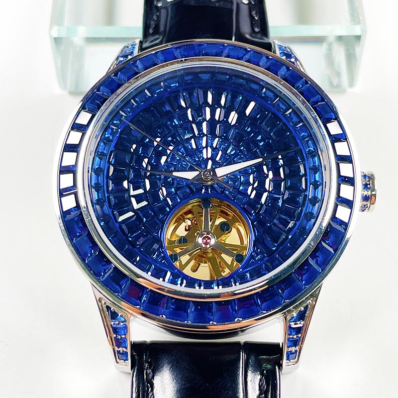 Omega Watch Constellation - PINDU 新しいメンズ機械式時計ダイヤモンド発光ポインターサファイアトップ腕時計男性用腕時計モントルオムギフトボックス P5037