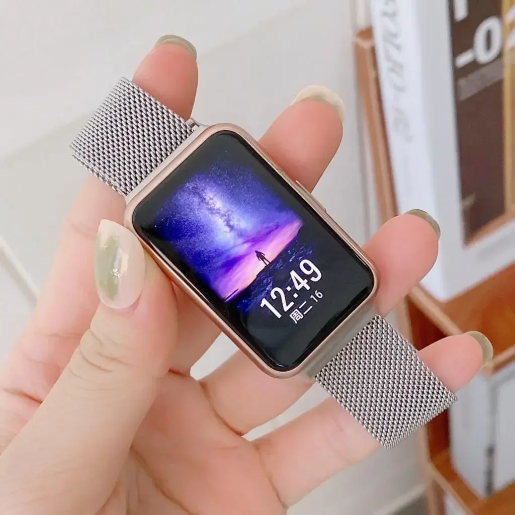 Huawei時計用の磁気ステンレススチールブレスレット,Mi - Milanese Loop Magnetic のレビューと価格