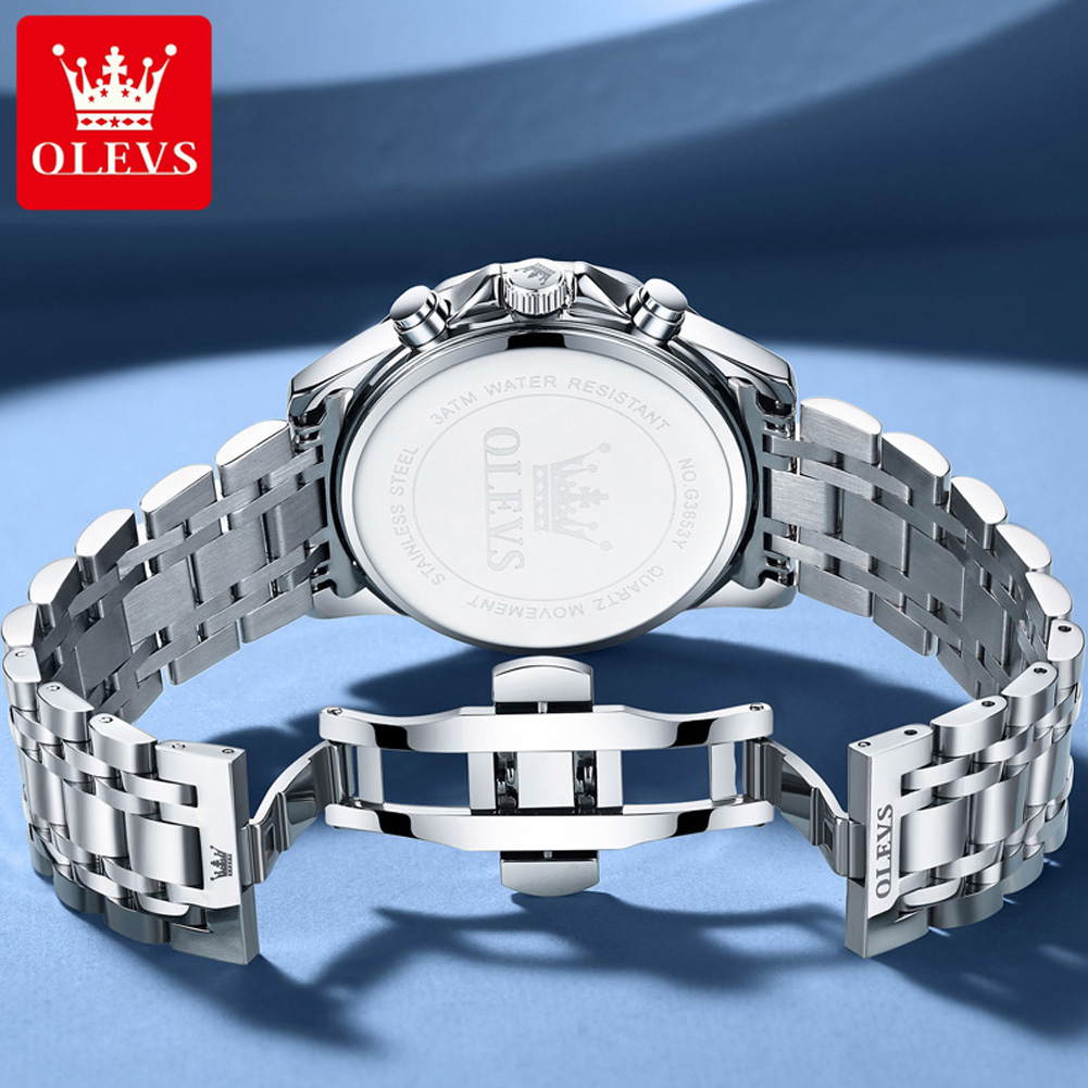 OLEVS 3653 ブランド ムーンフェイズカレンダー メ - Cartier Watch Tank のレビューと価格