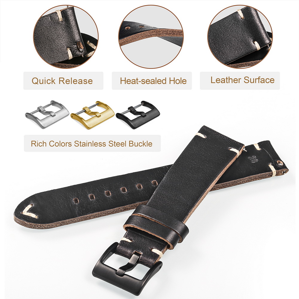 Hemsut 革時計バンドクイックリリース男性女性ホーウィン - Suede Strap Watch のレビューと価格