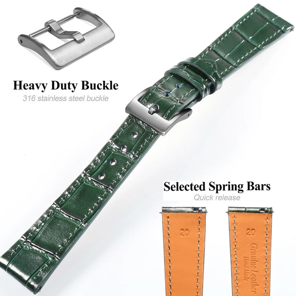 HEMSUT 高品質本革時計バンドクイックリリース手作り牛革 - Suede Strap Watch のレビューと価格